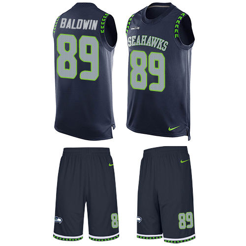 Men's Limited Doug Baldwin Nike Jersey Navy Blue - #89 Tank Top Suit NFL Seattle Seahawks